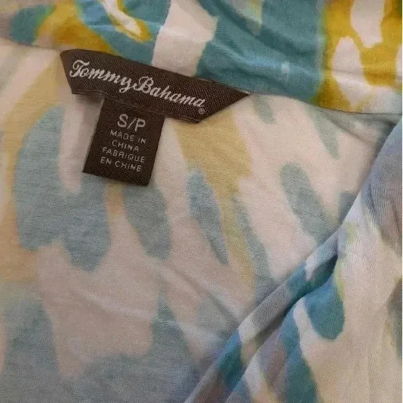 Tommy Bahama Tie Dye Floral Stretch Wrap Style  Stretch Top Size Small - Picture 8 of 9